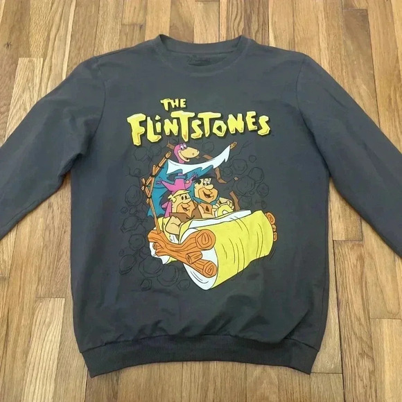 The Flintstones Men's Sweatshirt Gray Size L - Picture 2 of 5